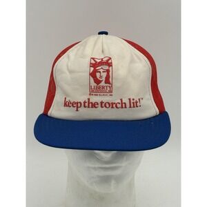 Vintage 1986 Liberty Centennial Trucker Hat Keep the Torch‎ Lit USA Mesh Cap